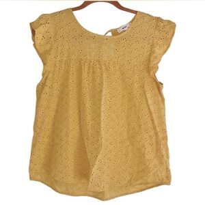 Yellow Sleeveless Blouse by Mine Size Large